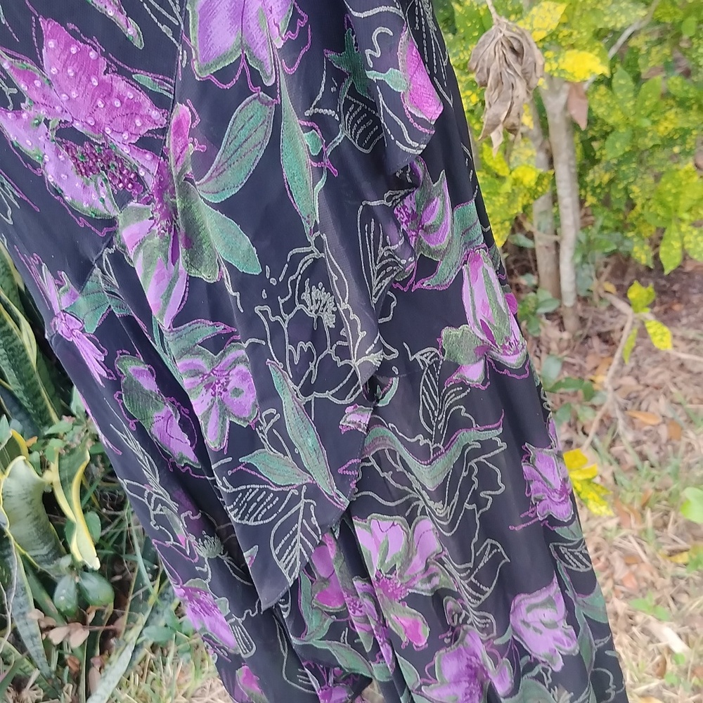 '90s Vintage Silk Maxi Tank Dress Size Small, Eva Blue Designer - Picture 4 of 11
